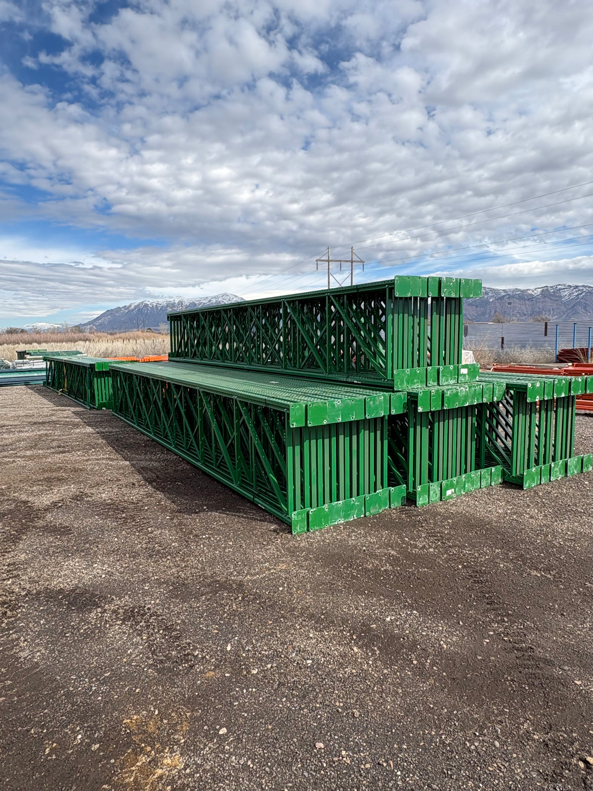used 25’x42” teardrop pallet rack Upright
