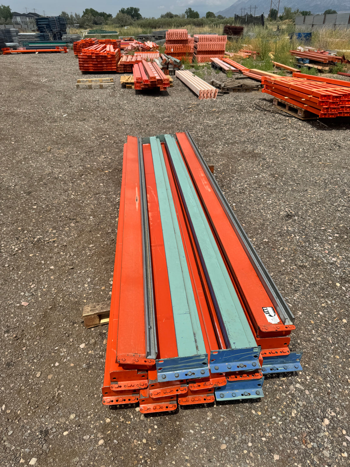 Used 10'X5” teardrop pallet rack beam