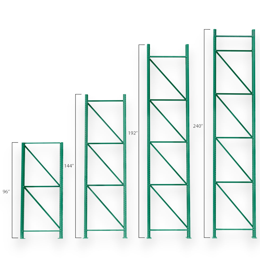 Kingmore Teardrop 8' Pallet Rack Uprights 15ga., 3X5" Baseplate,  17,372 lb Cap. @ 48'' shelf spacing
