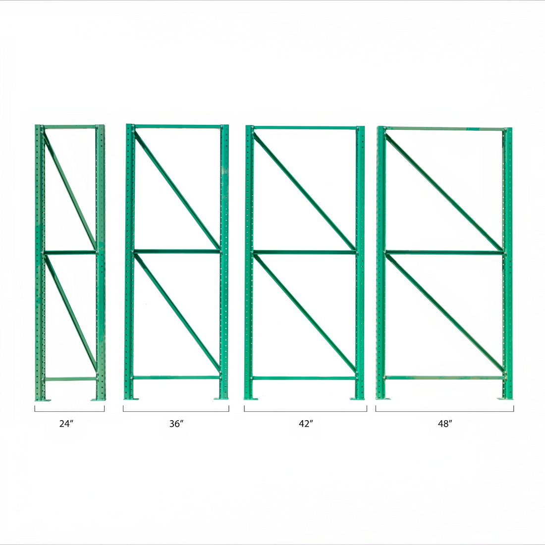 Kingmore Teardrop 20' Pallet Rack Uprights (14ga., 8X8" Baseplate,  23,100 lb Cap. @ 48'' shelf spacing)